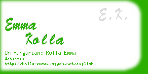 emma kolla business card